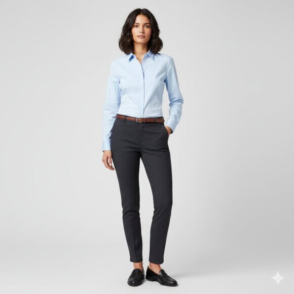 Aritzia Babaton Gabriel Pants Pleated Straight Slim Leg Trousers Navy Size 0 - Picture 3 of 14